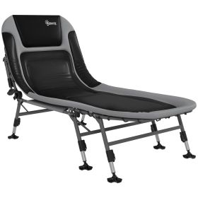 Outsunny Camping Cot, Folding Bed with Soft Padded Cushions & Headrest (Color: as Pic)