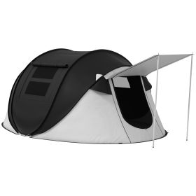 Instant Camping Tent with Porch and Carry Bag (Color: as Pic)