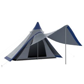 Outsunny Teepee Tent, Waterproof, with Porch Area (Color: as Pic)