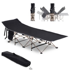 Outsunny Folding Camping Cot with Carry Bag (Color: as Pic)