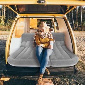 Inflatable SUV Air Mattress Thickened Camping Bed (Color: Grey)