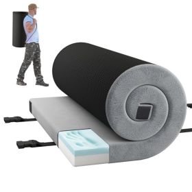 Sleeping mat with High density foam Cushion and Carrying Bag (Color: Gray)