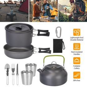 12Pcs Camping Cookware Set (Color: as picture)