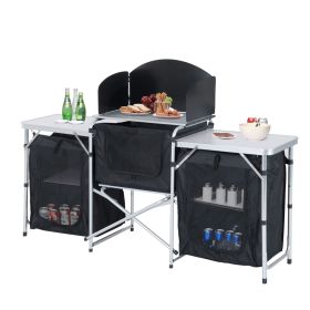 Outsunny Aluminum Portable Camping Kitchen (Color: as Pic)