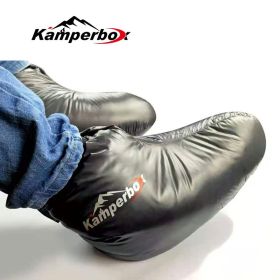 Down Booties for Sleeping Bag Camping (Color: Black)