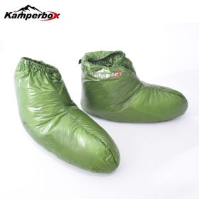Down Booties for Sleeping Bag Camping (Color: Green)