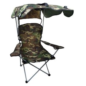 Foldable Beach Canopy Chair Sun Protection 330LBS Load (Color: Camouflage)