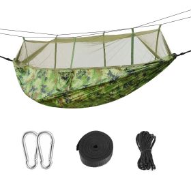 Two People with 2 Straps Camping Hammock with Mosquito Net (Color: Camouflage)
