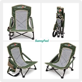 Low Folding Camping Chair (Color: Green)