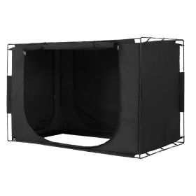 VEVOR 3 Doors Bed Tent Breathable 70% Blackout with 0.37 in Fiber Poles (default: default)