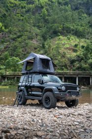 Foldable 2-3 People Amphibious Inflatable Car Roof Top Tent for SUV (Main Material: oxford fabric, Main Color: Black)