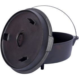 pre-Seasoned Cast Iron Dutch Oven With Skillet Lid, 6 Quart (Color: as Pic)