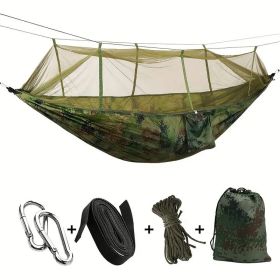 Camping Hammock with Net 440 lb Capacity Double or Single Size (Color: Camouflage)