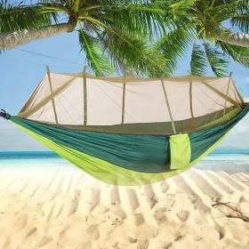 Camping Hammock with Net 440 lb Capacity Double or Single Size (Color: Green)