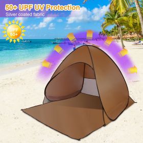 Pop Up Beach Tent Sun Shade (Color: Coffee)
