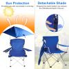 Foldable Beach Chair with Armrest Detachable Umbrella