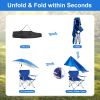 Foldable Beach Chair with Armrest Detachable Umbrella