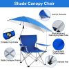 Foldable Beach Chair with Armrest Detachable Umbrella