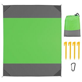 Sand Proof Picnic Blanket Water Resistant Foldable Camping Beach Mat (Color: Green, size: L)