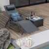 Chaise Lounge Glider Chair with Armrests and Pillow