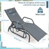 Chaise Lounge Glider Chair with Armrests and Pillow