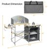 Foldable Portable Grilling Table with Windscreen Bag