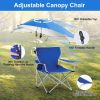 Foldable Beach Chair with Armrest Detachable Umbrella