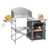 Foldable Portable Grilling Table with Windscreen Bag