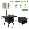 Camping Stove N001 Black Iron Panel With Chimney