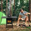 Camping Stove N001 Black Iron Panel With Chimney