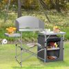 Foldable Portable Grilling Table with Windscreen Bag